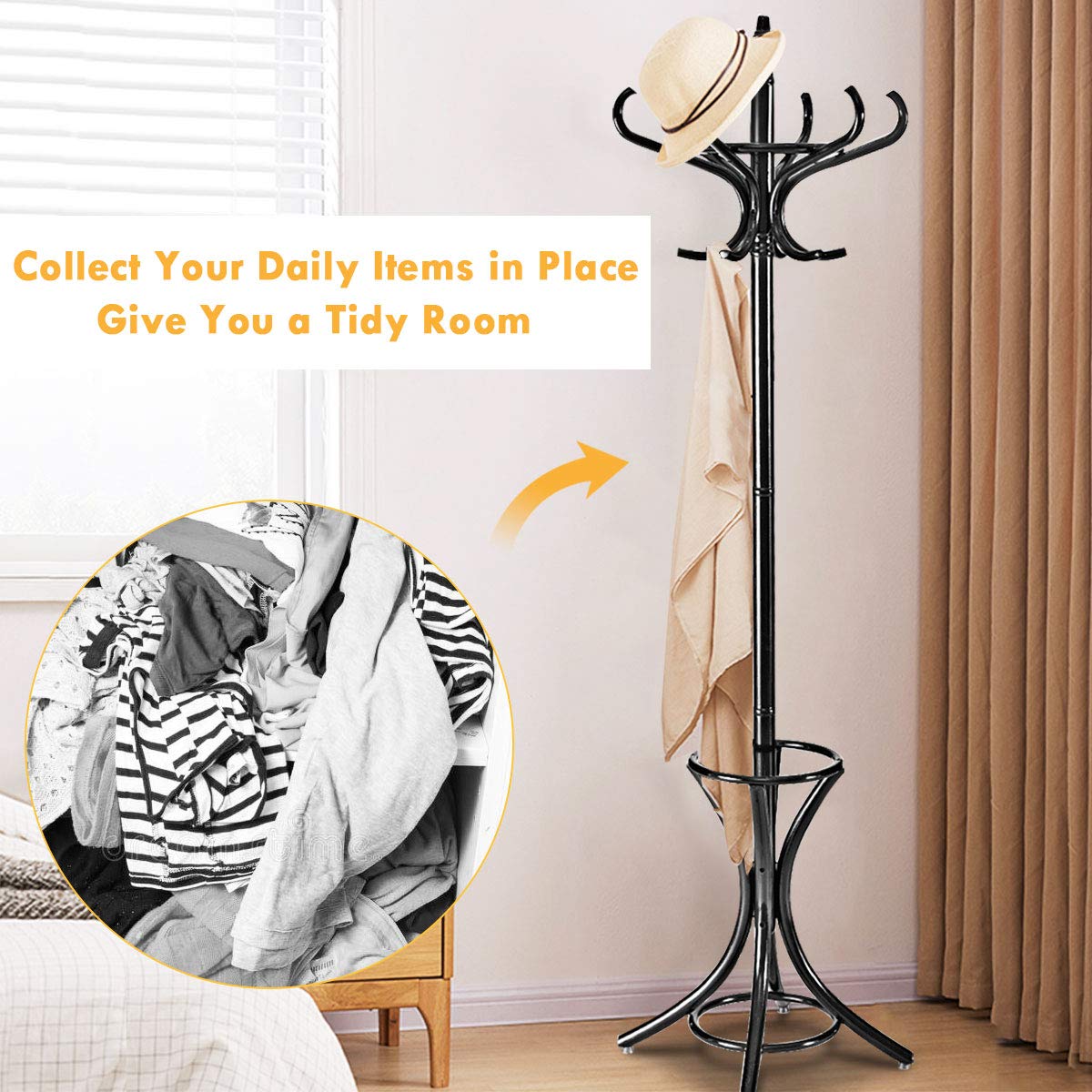 Coat Rack, Free Standing Coat Rack, Solid Wood Coat Tree