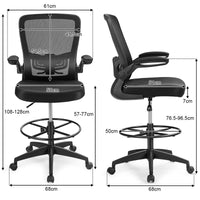 Giantex Adjustable Drafting Chair, 360° Swivel Designed Mesh Fabric Chair, Executive Chair for Working Studying Gaming