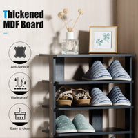 Giantex 7-Tier Wooden Shoe Rack, Shoe Storage Tower Multiple Layers, Detachable Board