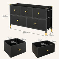 Giantex Dresser with 5 Drawers, Fabric Dresser Tower
