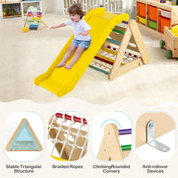 4-in-1 Toddler Climbing Toys with 3-Sided Triangle Climber for Kids