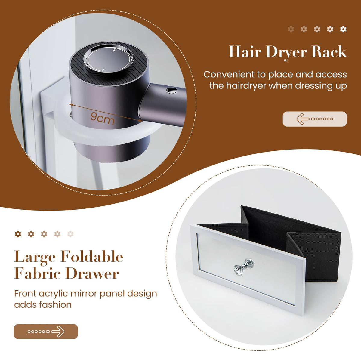 Giantex 360° Swivel Jewelry Cabinet w/Full-Length Mirror