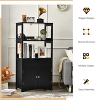 Giantex Floor Storage Cabinet, Freestanding Organizer, Kitchen Pantry Holder w/Anti-Toppling Mechanism, Wooden Entryway Sideboard