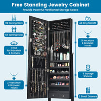 Giantex Jewelry Cabinet, Freestanding Jewelry Cabinet with Full-Length Mirror