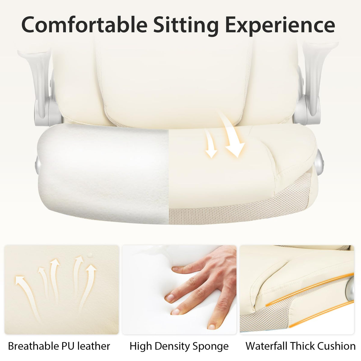 Giantex Executive Ergonomic 360° Swivel Office Chair, PU Leather Computer Desk Chair