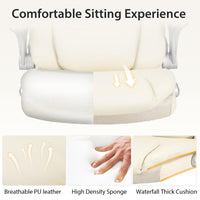 Giantex Executive Ergonomic 360° Swivel Office Chair, PU Leather Computer Desk Chair