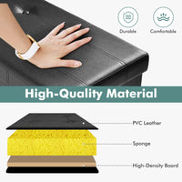 Giantex 114cm Folding Storage Ottoman Bench