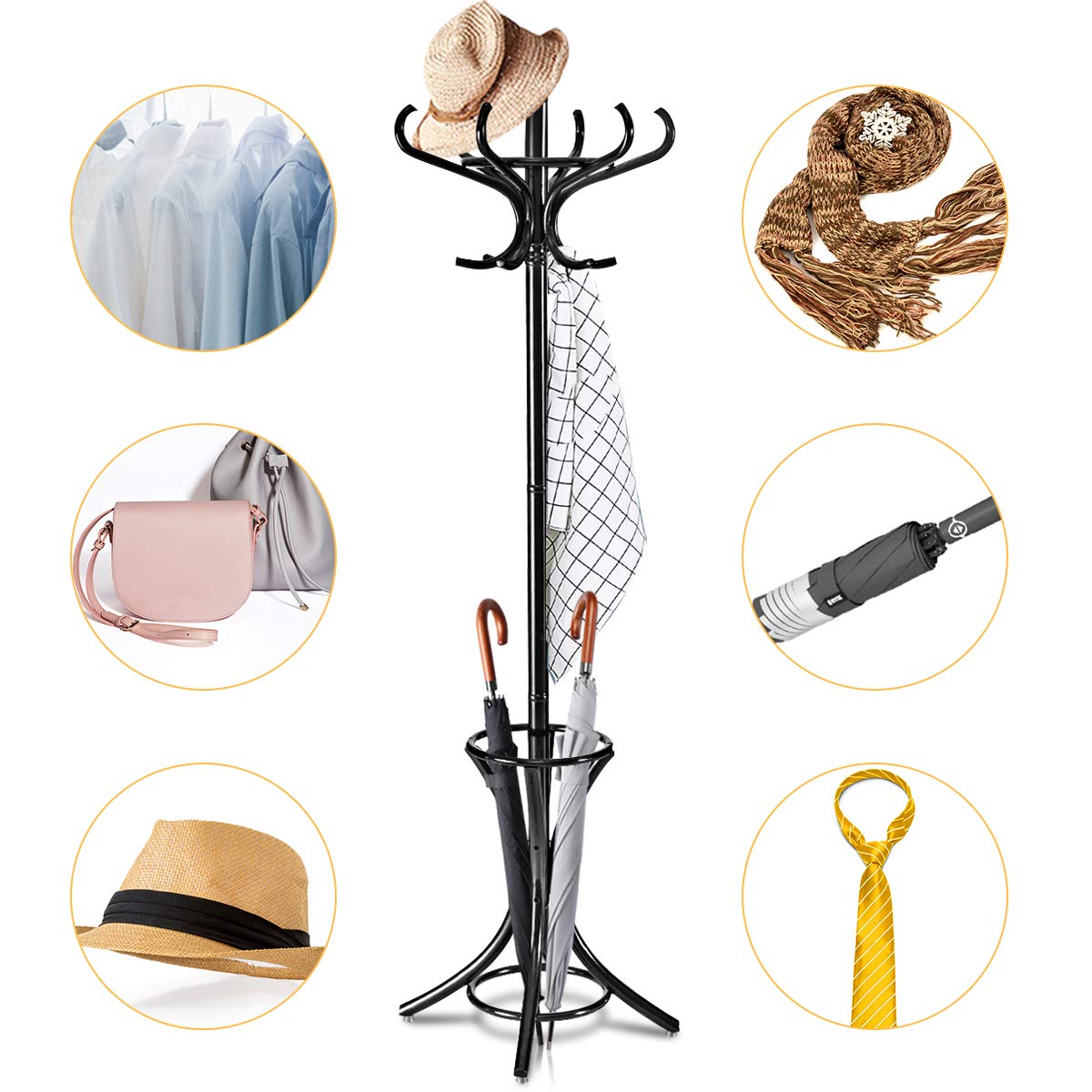 Coat Rack, Free Standing Coat Rack, Solid Wood Coat Tree