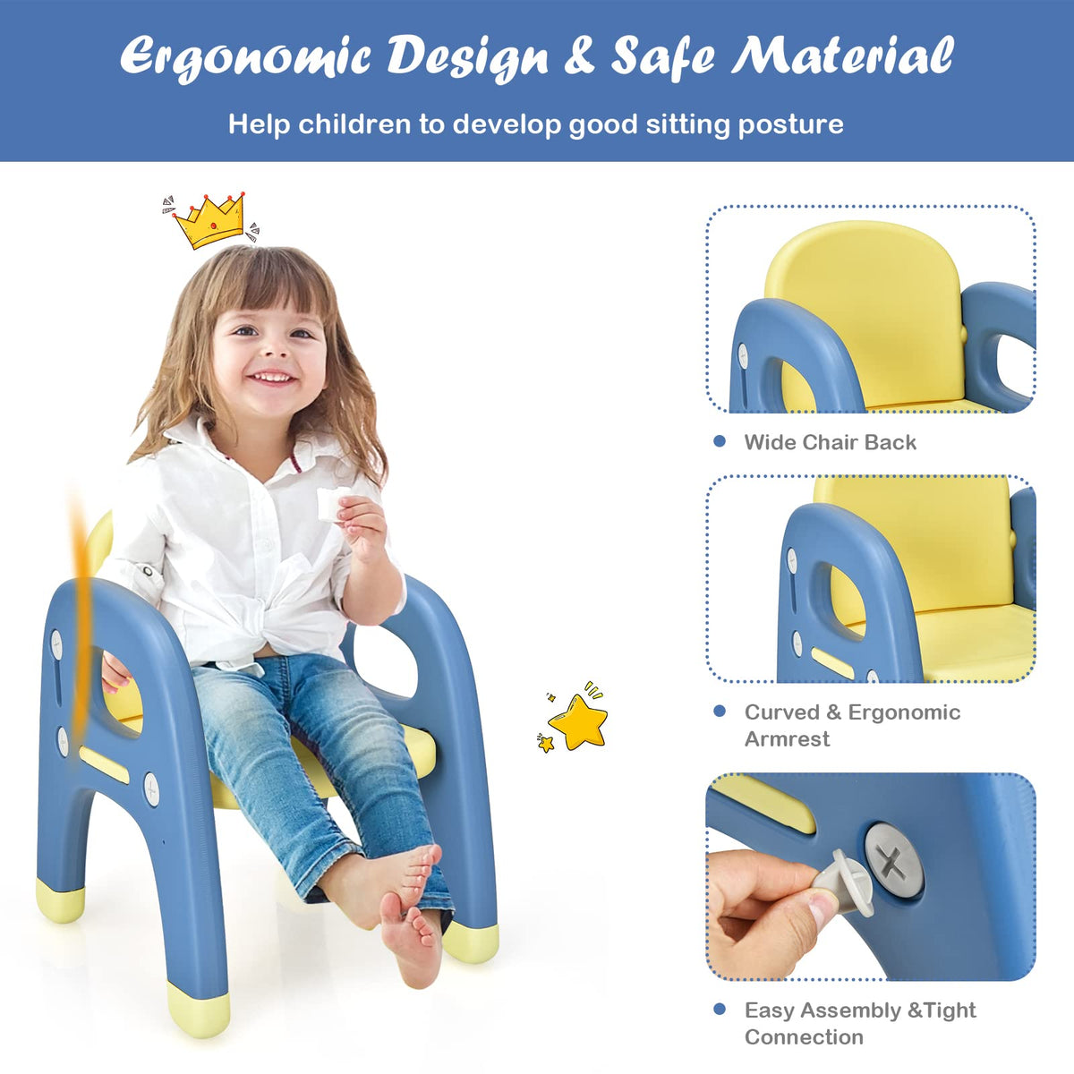Kids Table and Chair Set, Kids Activity Table w/Cute Dinosaur Shape Chair