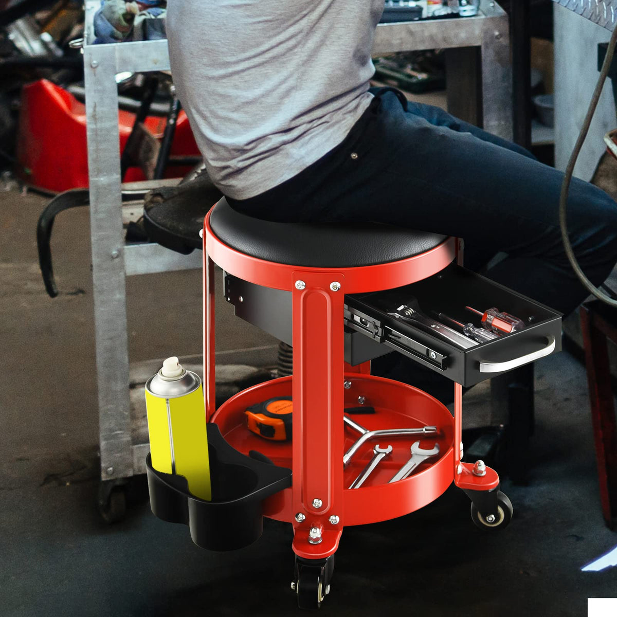 150 kg Capacity Workshop Creeper Seat, Rolling Mechanic Stool