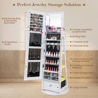 Giantex 360° Swivel Jewelry Cabinet w/Full-Length Mirror