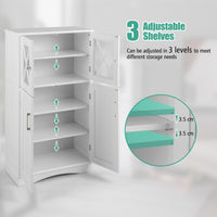 Bathroom Storage Cabinet Linen Storage Cabinet with Doors and Adjustable Shelves