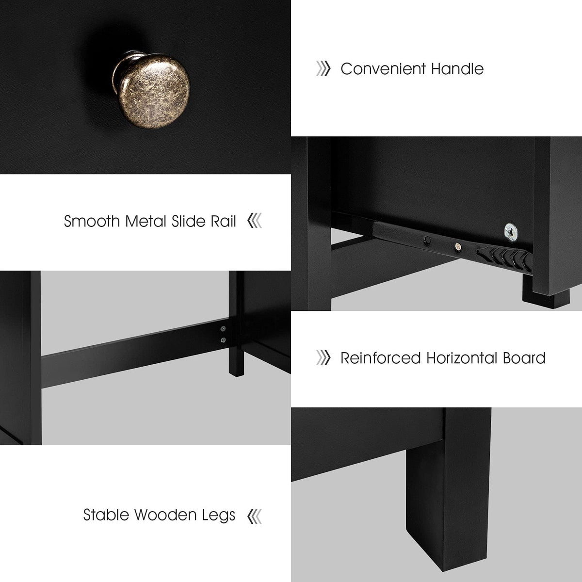 Giantex 3-Drawer Computer Desk, Multipurpose Study Desk w/Spacious Desktop