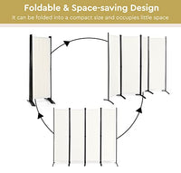 Giantex 4-Panel Room Divider, Folding Privacy Screen, Portable Fabric Wall Divider and Separator w/Steel Frame
