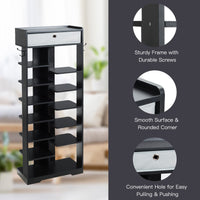 Giantex 13-Tier Wooden Shoe Rack, Narrow Double Rows Shoe Shelf, Space Saving Vertical Shoe Storage Organizer