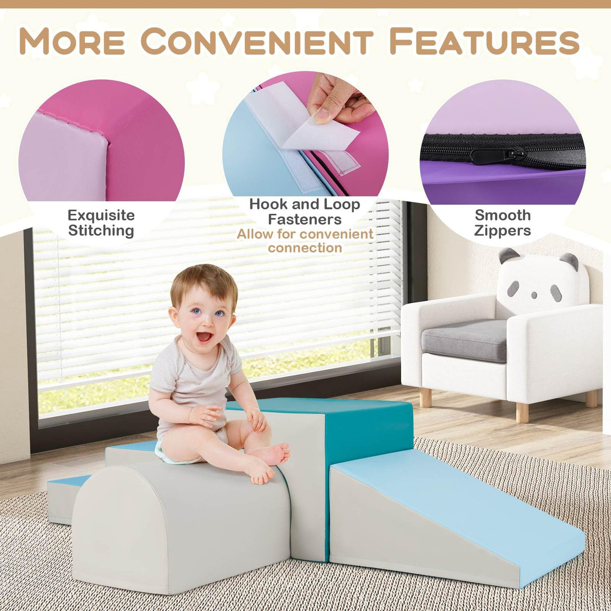 Kids Climb and Crawl Foam Block Play Set - GiantexAU