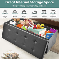 Giantex 114cm Folding Storage Ottoman Bench