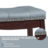 Giantex 74cm Saddle Bar Stools Set of 2, Backless Nailhead Bar Stool