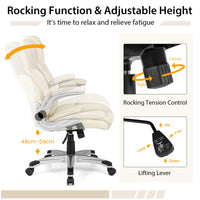 Giantex Executive Ergonomic 360° Swivel Office Chair, PU Leather Computer Desk Chair
