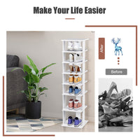 Giantex 7-Tier Vertical Shoe Rack, Shoe Storage Tower with Multiple Layers, Entryway Shoe Shelf Organizer