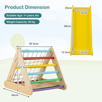 4-in-1 Toddler Climbing Toys with 3-Sided Triangle Climber for Kids