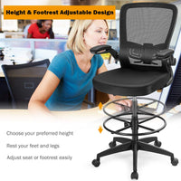 Giantex Adjustable Drafting Chair, 360° Swivel Designed Mesh Fabric Chair, Executive Chair for Working Studying Gaming