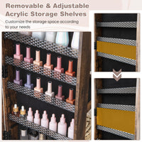 Giantex 164cm Mobile Jewelry Cabinet Armoire, Standing Lockable Jewelry Organizer