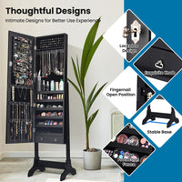 Giantex Jewelry Cabinet, Freestanding Jewelry Cabinet with Full-Length Mirror