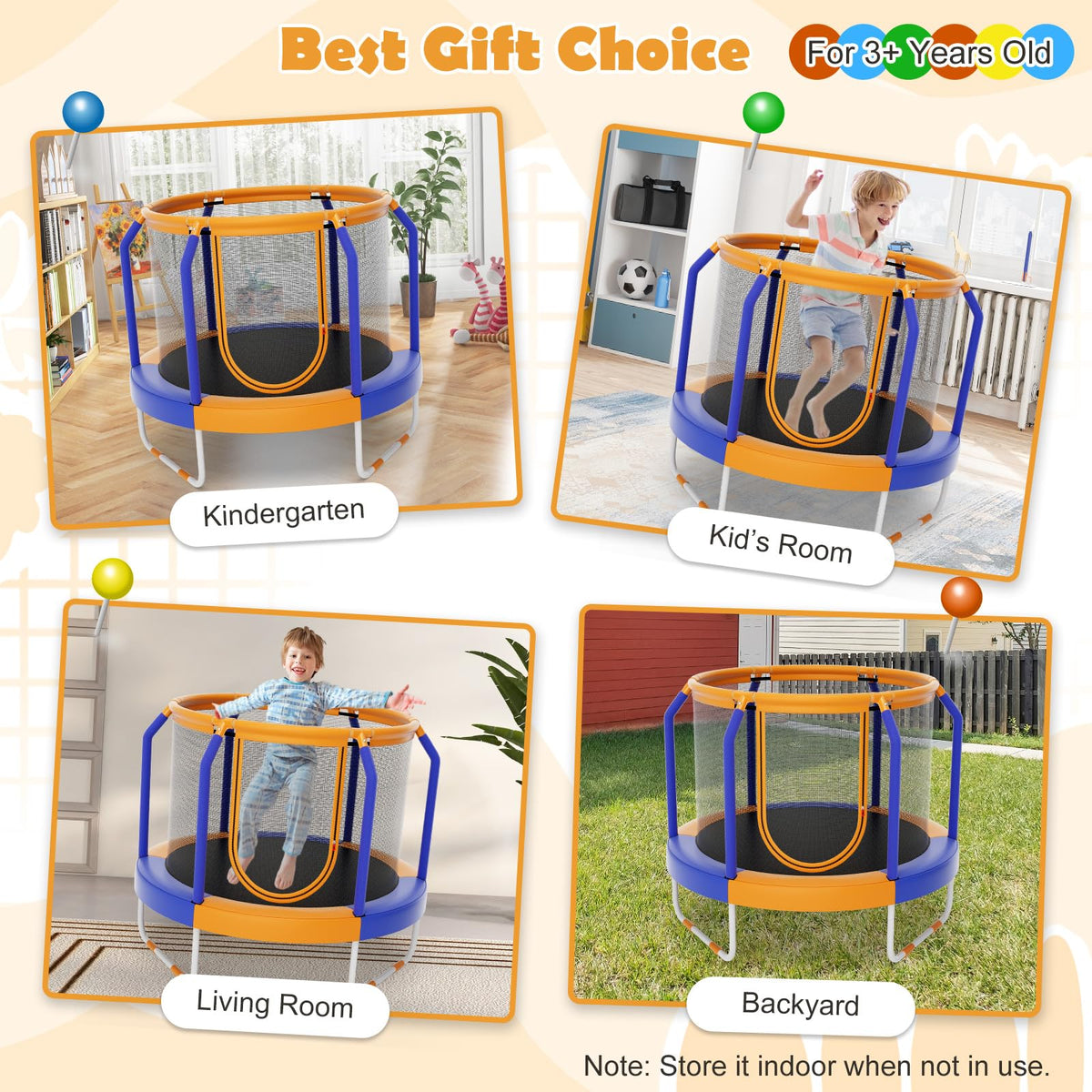 Giantex 48'' Trampoline for Kids, Toddler Trampoline with Safety Enclosure Net