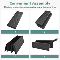 Giantex 114cm Folding Storage Ottoman Bench