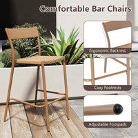 Patio Barstools Set of 2, Outdoor Bar Height Chairs