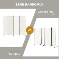 Giantex 4-Panel Room Divider, Folding Privacy Screen, Portable Fabric Wall Divider and Separator w/Steel Frame