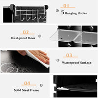 Giantex 12-Cube Shoe Rack Organizer, 48 Pairs Expandable Modular Shoe Storage Cabinet with Door