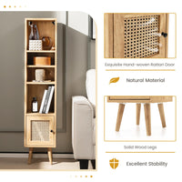 Natural Rattan Storage Cabinet Freestanding Cabinet 137cm Bookcase Display Rack