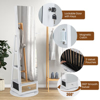 Giantex 360° Swivel Jewelry Cabinet w/Full-Length Mirror