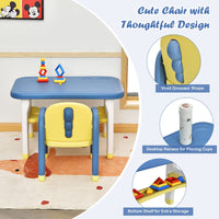 Kids Table and Chair Set, Kids Activity Table w/Cute Dinosaur Shape Chair