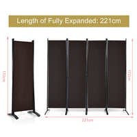 Giantex 4-Panel Room Divider, Folding Privacy Screen, Portable Fabric Wall Divider and Separator w/Steel Frame
