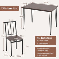 Giantex 5-Piece Dining Table Set for Small Space for Home Restaurant