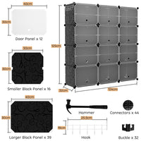 Giantex 12-Cube Shoe Rack Organizer, 48 Pairs Expandable Modular Shoe Storage Cabinet with Door