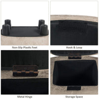 Giantex Storage Footrest Ottoman, Cute Animal Footstool, Hippo Upholstered Storage Ottoman w/Suede Fabric