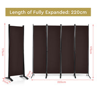 Giantex 4-Panel Room Divider, Folding Privacy Screen, Portable Fabric Wall Divider and Separator w/Steel Frame