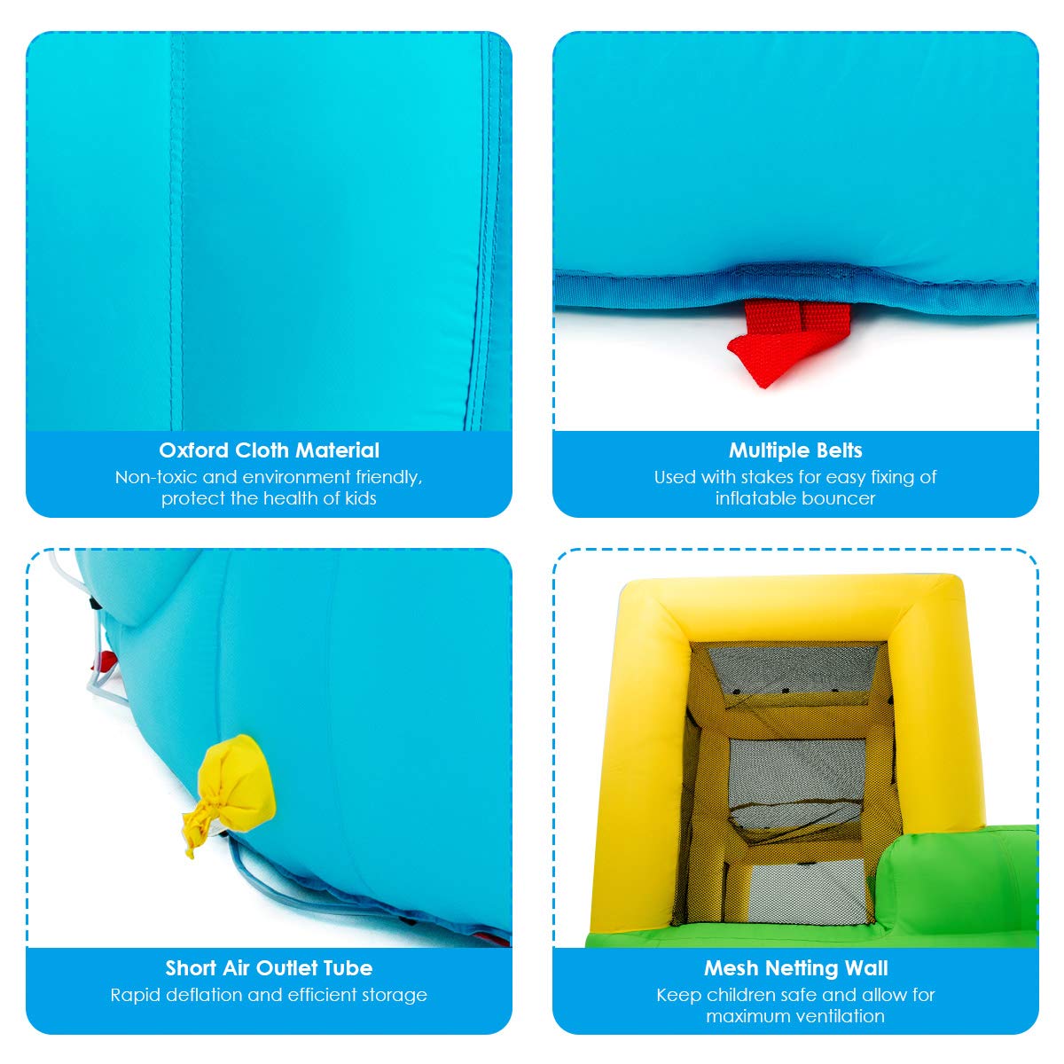 Inflatable Water Slide, 6 in 1 Inflatable Castle Water Park w/Climbing Wall