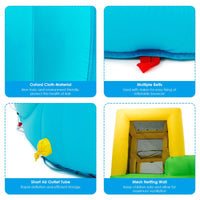 Inflatable Water Slide, 6 in 1 Inflatable Castle Water Park w/Climbing Wall