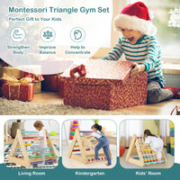 4-in-1 Toddler Climbing Toys with 3-Sided Triangle Climber for Kids