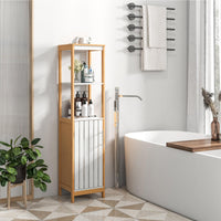 Giantex Bathroom Floor Cabinet, Narrow Freestanding Storage Cabinet with Door