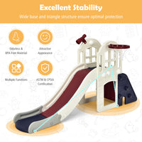 6-In-1 Large Slide with Basketball Hoop for Indoor & Outdoor Playground
