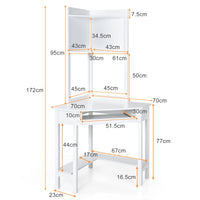 Giantex Corner Desk with Hutch, Compact Home Office Desk, Corner Computer Desk, Study and Writing Table