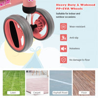 Baby Balance Bike, Balance Bike for Toddlers w/4 Wheels, 135°Limited Steering