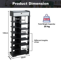 Giantex 13-Tier Wooden Shoe Rack, Narrow Double Rows Shoe Shelf, Space Saving Vertical Shoe Storage Organizer