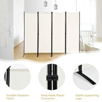 Giantex 4-Panel Room Divider, Folding Privacy Screen, Portable Fabric Wall Divider and Separator w/Steel Frame